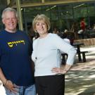 Photo: Dean Keith Simonton and Lynn Read in front of the Memorial Union