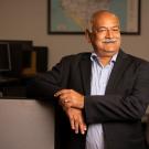 Professor Biswanath Mukherjee, environmental portrait