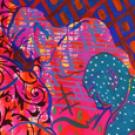 Image: Andrew Armas' "Rhythm 2," acrylic and oil on canvas (cropped)