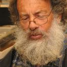 Photo: Professor Art Shapiro displays the cabbage white (Pieris rapae) that he caught Jan. 8, 2012.