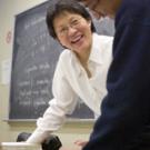Carole Hom, left, discusses a class project with Avit Kansal, a senior computer science major, after class last month. Hom is the recipient of the Academic Federation&rsquo;s James H. Meyer Distinguished Achievement Award.