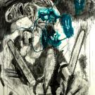 M.F.A. candidate Joshua Pelletier's Say It With Flowers (2010), graphite, ink and charcoal on paper, 38 inches by 50 inches 