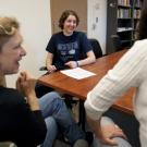 Photo: Caryn Stromberg, disability specialist; Kirstie Kampen, student; and Virginia Hamilton, lecturer