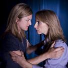 Graduate student Anne Reeder and Bella Merlin, a professor in the Department of Theatre and Dance, rehearse a scene from Elephant's Graveyard.