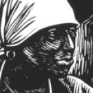 Image: Elizabeth Catlett linocut "Survivor" (cropped)