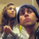 Faces of demonstrators at protest.