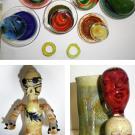 Photos (3): Untitled works by Andrew Phillips, flame-working instructor at the Craft Center. 