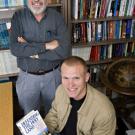 Professor Zeev Maoz and Israel-bound Nick Hill, from Dixon, a second-year student majoring in political science.