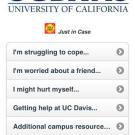 Graphic of a mobile phone app Just in Case