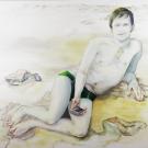 Left: Cynthia Horn's Found, oil on canvas, 60 inches by 72 inches