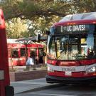 Photo: Unitrans buses at the new Memorial Union Terminal