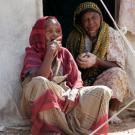 Two women in a doorway