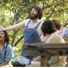 Ulysses Morazan as Snug, Daniel Guttenberg as Bottom and Kristina Stasi as Snout, during a rehearsal of A Midsummer Night's Dream. 