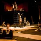 Samuel Hardie and more of the student cast in Nest in the Wyatt Pavilion Theatre.