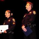 Photo: Handy Leadership Award recipients Chief Matt Carmichael, Sgt. Jennifer Garcia, and officers Raymond Holguin and Timothy Hunter