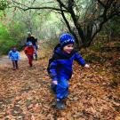 Travis Lane sprints ahead of the group during an outing last November at the UC Davis-managed Stebbins Cold Canyon Reserve.