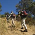 Hiking in Stebbins Cold Canyon in 2008: Shane Waddell, Kenny Walker and Virginia Shorty Boucher.