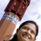 Carnegie Scholar and law professor Madhavi Sunder is pictured outside the V Street mosque in Sacramento.
