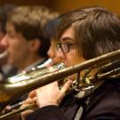 Trombone player in the UC Davis Symphony Orchestra