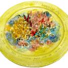 Photo: ceramic plate with decorative flowers