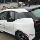 BMW ie3, parked at Fleet Services.