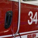 Brush Truck 34, number and Fire Department insignia