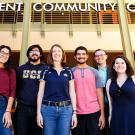 Carolyn Thomas with five students.