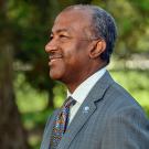 Chancellor Gary S. May on the Quad.