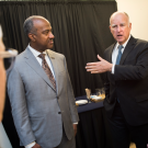 Chancellor May and Gov. Brown in conversation