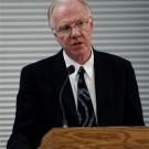 &lsquo;In the longer term, graduate student support is certain to be a featured objective of our comprehensive campaign. It must be one of our top priorities.&rsquo; &mdash; Larry Vanderhoef, pictured during Monday&rsquo;s State of the Campus Address