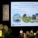 Photo: Climate-Smart Agriculture conference panel with Martin Kropff, Andy Challinor, Karen Ross, Sonja Vermeulen.