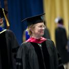 Professor Doug Nelson and Vice Provost Mau Stanton at commencement.