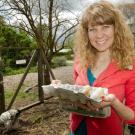 Photo: Dani Lee at the Student Farm