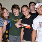 Six people with a Nerf gun.