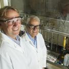 Photo: Professors Mark Kurth and Makhluf Haddadin in Kurth's lab at UC Davis