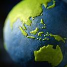 Photo: model of Earth from Asia and Australia view