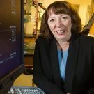Engineering Professor Katherine Ferrara in her lab