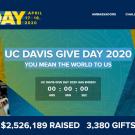 Give Day website banner, showing total raised: $2.5 million.