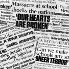 Gun violence headlines, in a collage