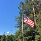 Photo: U.S. flag at half-staff on campus