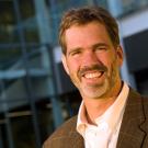 Photo: Andrew Hargadon in front of the new GSM building.