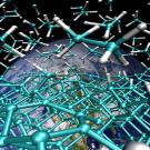 Graphic: models of hydrogen floating over the Earth