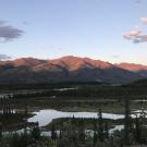 Brooks Range, Northern Alaska view of mountains and meadow