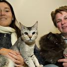 Photo: Two women holding cats.