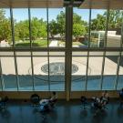 A large window in the Memorial Union at UC Davis.