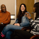 Retired Police Chief Calvin Handy chats with student Esmeralda Garcia, center, and Donelle Davis, director of the TRiO Scholars Program. Handy and Garcia have been paired in a mentoring relationship for just over a year, through the UC Davis Ret