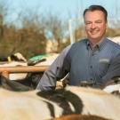 Frank Mitloehner amid cattle