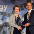 Award presentation and handshake