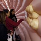 Photo: People inside giant heart exhibit