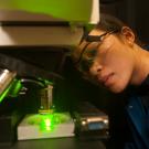 Researcher at microsope